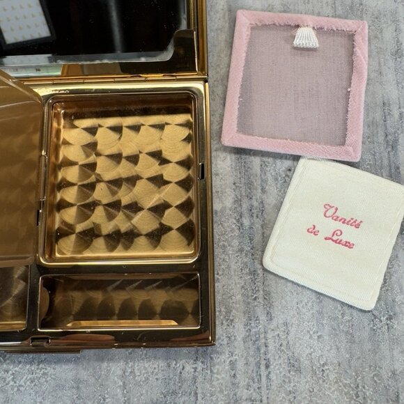 1950’s Evening Bag REME Switzerland Mother Of Pearl Gold Tone Makeup Compact - Picture 10 of 13